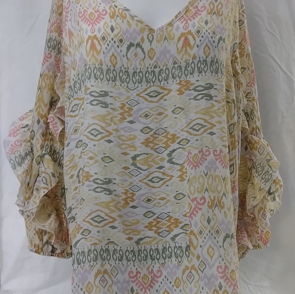 Zac & Rachel Mixed Boho Print Blouse